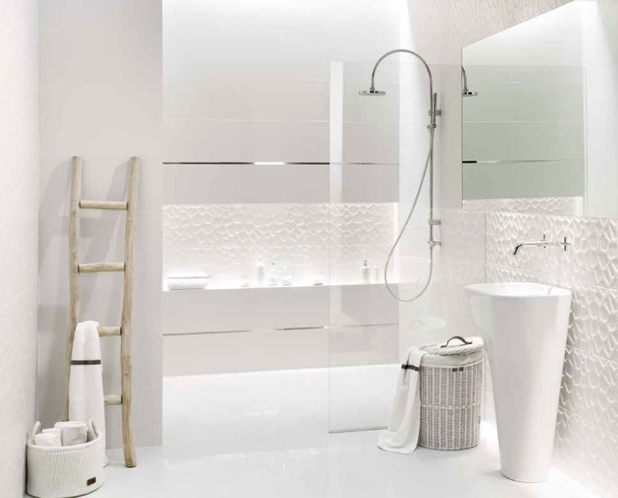 ALL IN WHITE kitchen tiles