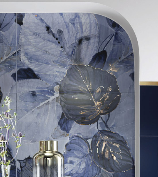 Mosaic blue stone tiles